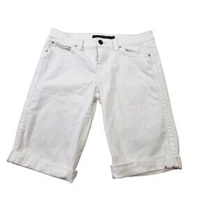 Calvin Klein Jeans 29/8 White Denim Bermuda Shorts Folded Cuff Summer casual EUC